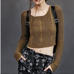 Urban Outfitters Crop Cable Knit Sweater